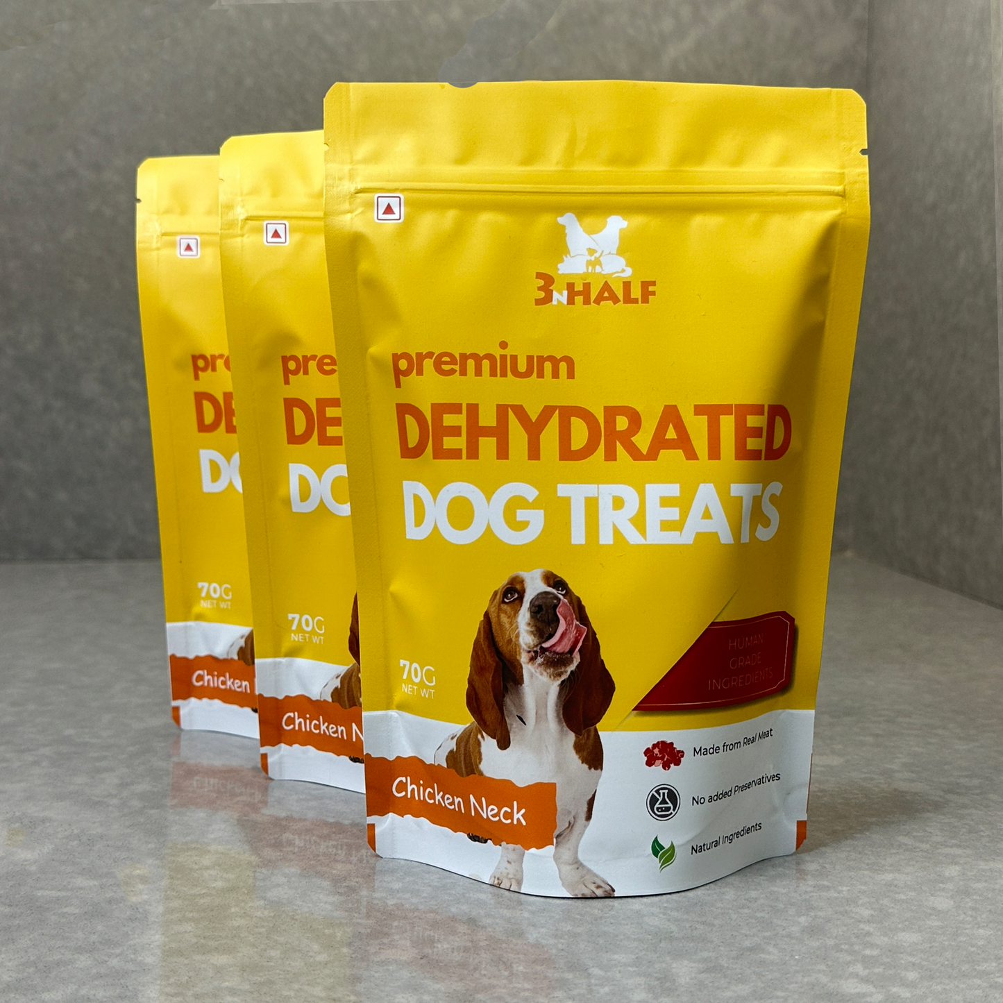 3nhalf healthy and natural dehydrated chicken neck dog chew pack of 3 sale 5 percent off
