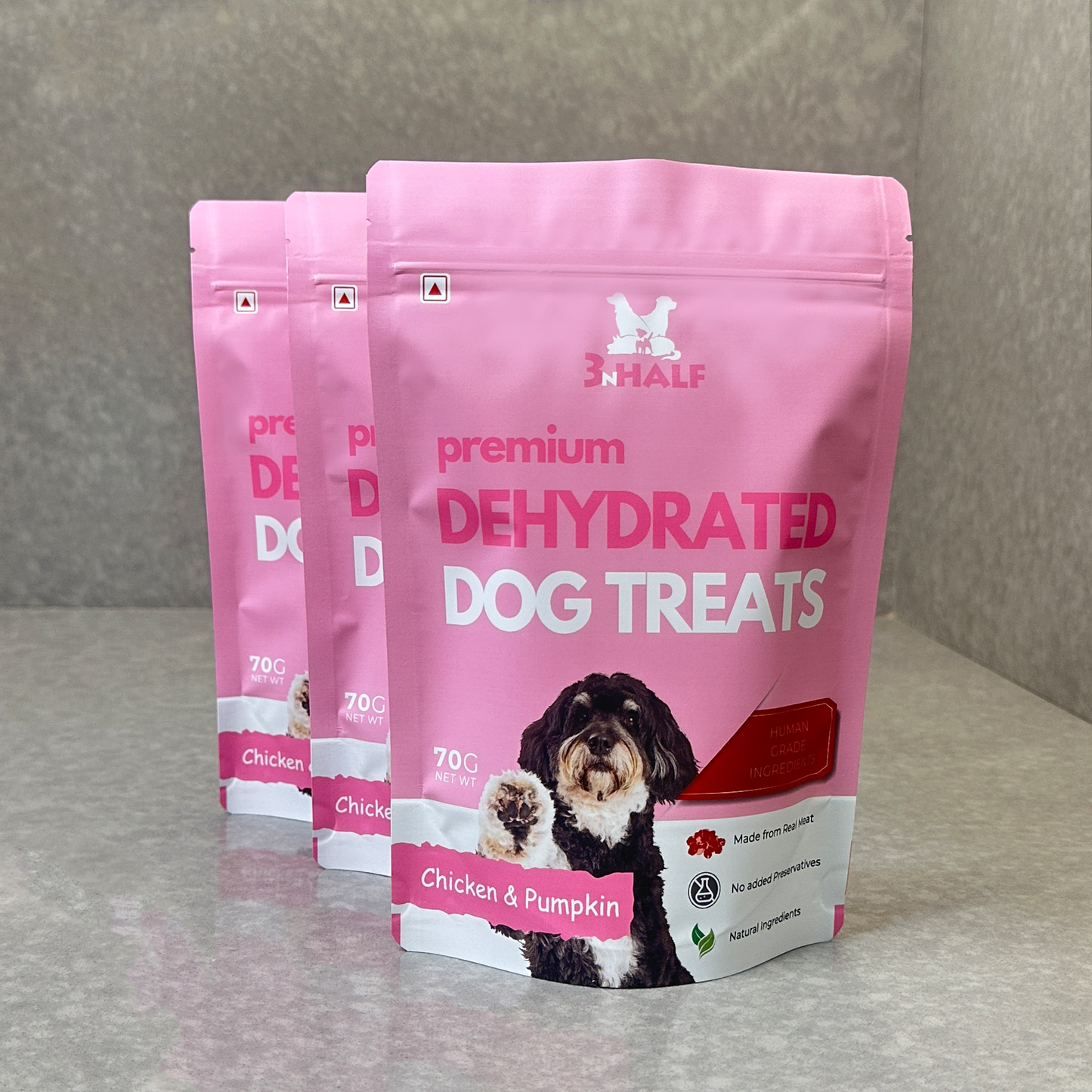 3nhalf healthy dehydrated chicken and pumpkin dog treats pack of 3 sale 5 percent off